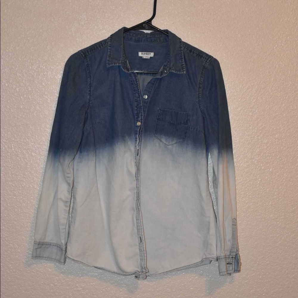 Old Navy blue button down blouse